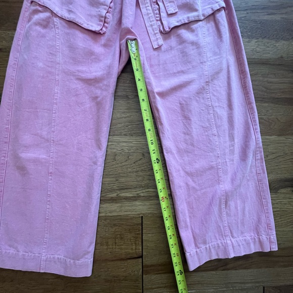 Free People Sky Rider Pant Cotton‎ Linen Pink Women’s Sz M Boho Beach Coastal - Picture 8 of 8